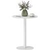 HOMCOM Tavolo da Pranzo Rotondo per 2 Persone dal Design Minimal, Tavolo Moderno in Acciaio, per Interno ed Esterno, Ø60x72 cm, Bianco