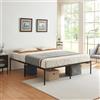 [en.casa] Struttura Letto Matrimoniale 160 x 200 cm in Acciaio Nero Senza Testiera e Pediera Letto Doppio Minimalista con Altezza 42 cm da Stoccaggio