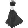 Partuto Pomello del cambio manuale a 6 velocità con copertura per cuffia - Pomello del cambio auto con copertura - per Audi A3 08-13 Plastica Ecopelle nera Cromo Argento - 1 pz