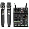 Depusheng UF4-M Studio Audio Sound Mixer Board - 4 canali Bluetooth compatibile Professional Portable Digital DJ Mixing Console con microfono wireless - Mixing Board per la registrazione in studio