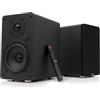 VULKKANO A5 ARC Cassa Amplificata con Woofer da 5,25", Bluetooth 5.0, HDMI ARC, Optica, RCA, USB, con Uscita Subwoofer, Casse Monitor HiFi con Design Elegante, Colore Nero