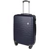 Generico Trolley Bagaglio a mano ultra leggero in ABS dimensioni 37 x 20 x 54,5 cm (NERO, NAVY)