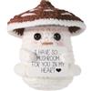 TOYMIS Fungo Positivo, Cibo Uncinetto Positivo Bambola Supporto Emotivo per Regalo Ispiratore Casa Ufficio Arredamento Regalo di Laurea(Marrone e Bianco)