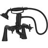 VeeBath Ripple - Rubinetto miscelatore tradizionale per vasca da bagno con kit - finitura nera opaca, controllo a doppia leva, ingresso G3/4, rubinetto per lavabo con attacco doccia, rubinetto da