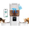 Frienhund Distributore Automatico Cibo Gatti Doppio App: 7L Dispenser Crocchette Gatto Con Alimentazione Lenta, 5G WiFi Dispenser Crocchette Gatto 2 Ciotole, Distributore Cibo Cani Con Alexa