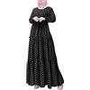 MODSGUE Abbigliamento Musulmano Donne Lunghezza Completa Camicia Abito Musulmani Vestiti Casuale Hijab Abaya Saudi Maxi Abito Arabo A Strisce Vestito Da Viaggio Tuniche Musulmane, Nero , XXL