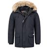 Geographical Norway Claude Men - Giacca Uomo Imbottita Calda Autunno-Invernale - Cappotto Caldo - Giacche Antivento A Maniche Lunghe e Tasche - Abito Ideale Per Uomini (Blu Marino 3XL)