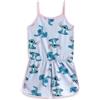 Disney Tutina senza maniche azzurra per bambine di Lilo & Stitch | Completo estivo casual con stampa del personaggio Stitch | Elastico in vita con tasche