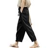 Generic Pantaloni Donna Estivi Cotone Leggeri Comodi 7/8 Pantaloni Larghi Allentati con Tasche Vita Alta Estate Pantaloni Spiaggia Casual con Coulisse Pantaloni Eleganti Motivo Laterale