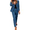 Generico Tailleur Pantalone da Donna 2 Pezzi Curvy Taglie Forti Tailleur con Pantalone da Donna Slim Fit Formale Completa Leggeri Giacche da Abito Blazer Elegante Autunno Invernale