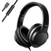 VkingMoR Cuffie USB C over-ear con cavo, cuffie on-ear con cavo Type C con microfono, controllo del volume, audio stereo HD - Cuffie pieghevoli e leggere di colore nero per iPhone 15-16/Samsung/laptop/tablet