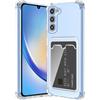 ÁRBOLORO Cover per Samsung Galaxy A35 con Porta Carte, Custodia Portafoglio con Slot per Schede Silicon TPU Trasparente Case Ultra Slim Clear Soft Bumper Anti-Graffio Antiurto Cover
