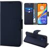 N NEWTOP Cover Compatibile per Xiaomi Redmi 9C, HQ Lateral Custodia Libro Flip Chiusura Magnetica Portafoglio Simil Pelle Stand (Blu)