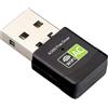 calonny Adattatore wifi 5 senza driver, adattatore USB da 600 Mbps di rete wireless Dual Band 2,4/5 GHz con chiavetta WiFi, mini ricevitore WiFi per PC/laptop/desktop, supporta Windows 11/10/8.1/8/7 (5G)