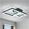 DELIPOP Plafoniera LED Soffitto Moderna, 36W Lampadario da Soffitto Nero Quadrati, Lampada da Soffitto Moderna Alluminio per Camera da Letto Soggiorno Cucina Studio Ufficio, 6500K Bianca Fredda, 52cm