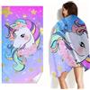 HTTDSLF Telo Mare Bambina, Asciugamano da Spiaggia per Bambini, Telo da Spiaggia o Telo da Bagno Unicorno, 70x140 cm, Unicorno Colorato