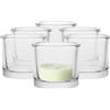 TREND FOR HOME Set Portacandele Vetro Votive, Set da 6 Porta Candele da Tavolo Porta Tealight Contenitore Trasparente Decorazioni Matrimonio Tavoli, Collezione Luna, 9x9x8 cm