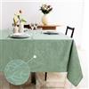Ferò Tovaglia Rettangolare 150x320cm, Idrorepellente, Tovaglia Cotone Puro 100%, Tovaglia Antimacchia Elegante Design Jacquard Italiano, Lavabile, Tovaglia Impermeabile, Tovaglia da Esterno, Verde
