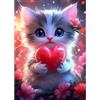 MEIYUDA DIY Diamond Painting Kit Gatto carino, 5D Pittura Diamante Painting Kit, Diamond Painting Ricamo a Punto Croce Artigianale Per La Decorazione Della Parete Di Casa 30x40cm