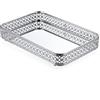 BSTKEY Vassoio per gioielli con specchio da bagno, 30 x 20 cm, vassoio decorativo per cosmetici, trucco, bagno, camera da letto, piano di lavoro (argento)