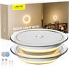 LROLTEF Luce Notturna Retroilluminato con Sensore Movimento - 3000K 1200mAh Lampada Luci Notturna Magnetico Ricaricabile Per camera da Letto, corridoio, All'angolo | Coperchio Trasparente 2 Pezzi