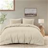 Dreamzie Copripiumino Matrimoniale 240x220 cm con 2 Federe 50x70 cm - Beige - Set Copripiumino Matrimoniale 240x220