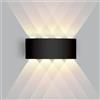 Voltix Applique da Parete LED per Interni ed Esterni, 8W Luce Naturale, Lampada da Muro Impermeabile, Design Moderno in Alluminio, Ideale per Casa, Balcone e Giardino (Luce Naturale 4000K, Nero)