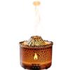 LONYIABBI Umidificatore Vulcano Aroma Umidificatore Diffusore Olio Ultrasuoni 360ml Funzione di Spegnimento Auto per Casa, Ufficio, Yoga, Palestra