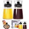 HJYDGJ 2 distributori di olio ricaricabili da 160 ml, bottiglia di olio, aceto e bottiglie di olio, set di spruzzatori per olio da cucina, contenitore per olio in vetro, dispenser a prova di perdite,