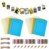 JINTANG 30 Pcs cornici portafoto in cartone,10 x 15 cmcornici di Carta Kraft per Foto DIY,Cornici di Carta,Hanging decorazione della parete,con 30 pz clip e 3 pz corde di canapa set (colorate)
