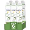 Dove 0% spray cetriolo deodorante 48 ore di protezione 150 ml, confezione da 6