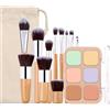 Holzsammlung 6 Colori di Palette Correttore Contour, Fondotinta Correttore in Crema Cosmetici Personalizzati per Correzione Imperfezioni Lunga Durata Effetto Opaco sul Viso + 11 Pennelli Essenziali