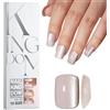 GZMAYUEN 120 pezzi Press On Nails unghie corte Cat Eye da incollare, colore bianco, per donne e ragazze