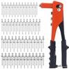 Comioke Rivettatrice Manuale 4 in 1, Pistola Rivettatrice, Kit Pistola per Rivetti con 200 Pezzi Rivetti, per Metallo, Legno e Plastica (2,4mm, 3,2mm, 4,0mm, 4,8mm)