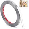 Orixo Modanatura Adesiva, 12 mm x 5 m Trim per Specchi Da Parete, Strisce Adesive Decorative, Nastro Adesivo Effetto Specchio, Modanatura Flessibile Autoadesiva per Pareti, Piastrelle, Cornici per Specchi