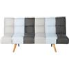 Beliani Divano Letto Tessuto Patchwork Grigio Blu a 3 Posti Soggiorno Moderno