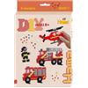 Hama Perlen 3441 Set Regalo Vigili del Fuoco con Circa 2.000 Perline Colorate Midi da Stirare con Diametro di 5 mm, Modello e Placca per Perline, Carta per Stirare