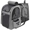 Kommodum - Zaino Trasportino Gatto Cane Estensibile Cuccia Portatile Grande Espandibile Borsa Porta Animali Pieghevole Traspirante per Cani Piccoli Cuccioli Gatti Medi Fino a 8kg Km15 (Grigio)