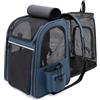 Kommodum - Zaino Trasportino Gatto Cane Estensibile Cuccia Portatile Grande Espandibile Borsa Porta Animali Pieghevole Traspirante per Cani Piccoli Cuccioli Gatti Medi Fino a 8kg Km15 (Blu)
