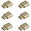 ADWITS 6-Pack 4K 2K 1080P 30Hz a 60Hz Supporto Emulatore display HDMI DDC EDID Adattatore per monitor Ghost senza testa Plug Dummy, Nuova versione 4096x2160 a 60Hz in colore oro