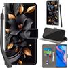 PHINIENLAND Cover per Huawei P Smart Z / Y9 Prime 2019 Case PU Pelle Custodia [Kickstand] [Chiusura magnetica] [Slot per Schede], Portafoglio Flip Custodia per Huawei Honor 9X / 9X pro,Fiori