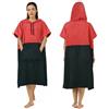 Zingtto Poncho da surf, accappatoio extra large, spesso, per uomo e donna, con tasca per cappuccio, per spiaggia, nuoto, 104 x 83,8 cm, nero corallo rosso