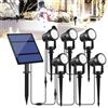 T-SUNUS Lampade Solari da Giardino Esterno, Faretti Solari da Giardino IP65 impermeabile 2 Modalità 6000K Faretto Solare da Giardino per Patio Cortile Parete Prato 6 IN 1