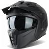 VINZ Kioto Casco Jet / Streetfighter | Certificato ECE 22.06 | Casco Moto / Scooter con Visiera Parasole | Mentoniera rimovibile | nelle taglie dalla XS-XXL - Nero opaco