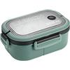 Qcwwy Lunch Box Set, Contenitore per il Pranzo con Design a Doppio Strato Contenitore in Acciaio Inossidabile Resistente Contenitore per il Pranzo Impilabile Scomparti per (Verde)