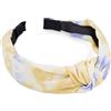styleBREAKER Cerchietto donna nodo motivo batik sfumato,Giallo-viola | Cerchietto 3 cm, anima flessibile, non preme, per circonferenza 40-58 cm, rivestimento morbido, design a torsione.
