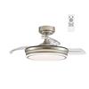 wonderlamp - Ventilatore da soffitto LED ILSA MINI con pale retrattili, motore DC silenzioso, 3 CCT regolabile 45 W, nichel