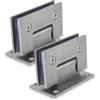Tissting 2 Pezzi Cerniere per Porte, 90 Gradi Supporto Morsetto, Porta Doccia Morsetti Argento, Bagno Pesanti in Acciaio Inossidabile Doccia a Doppia Faccia da 8-12mm