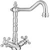 JASSFERRY Stile Vintage Monoblocco Lavello Da Cucina Miscelatore Girevole Beccuccio Flessibile Tradizionale Francese Classico Cromo Lucido