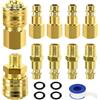 woshilaoDS Kit di 15 connettori per linea aerea da 1/4 BSP, kit di raccordi per compressore aereo Euro Airline, connettori per tubi dell'aria e accoppiatori di montaggio, kit con filettatura maschio femmina